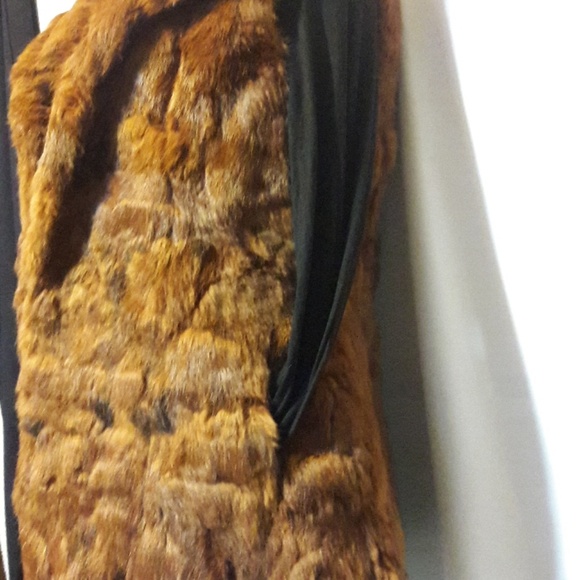 Vintage rabbit fur Vest  S  26"L  2 pockets - Picture 5 of 8
